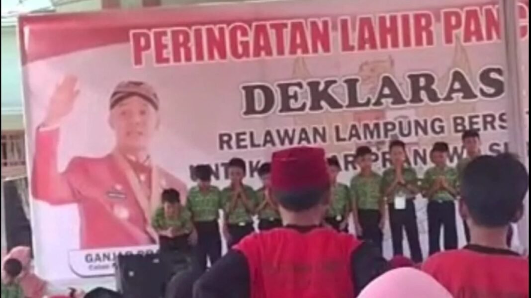 relawan ganjar lampung deklarasi Parah Sosialisasi Relawan Ganjar Lampung Libatkan Guru dan Anak SD