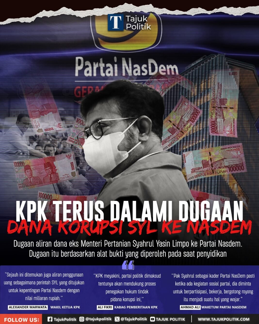 KPK Terus Dalami Dugaan Korupsi SYL ke Nasdem