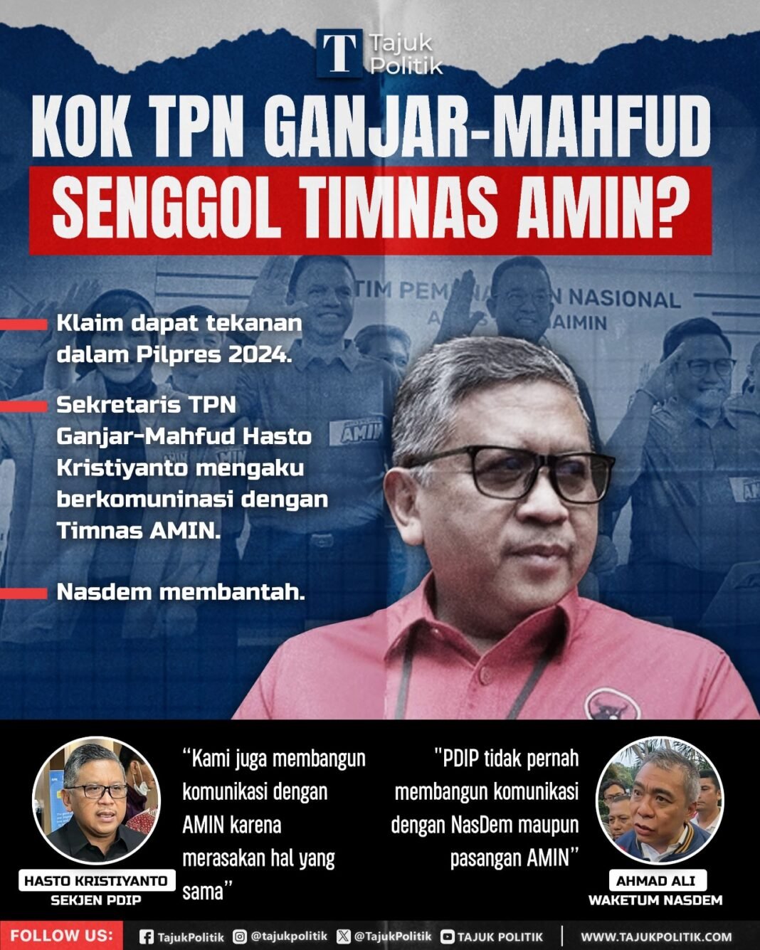 TPN Ganjar-Mahfud senggol Timnas AMIN?