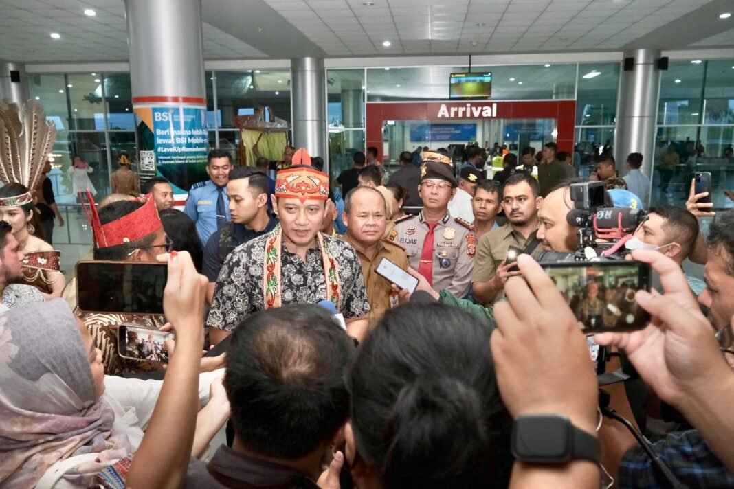 tiba di palangka raya AHY buka Borneo Forum Ke-7