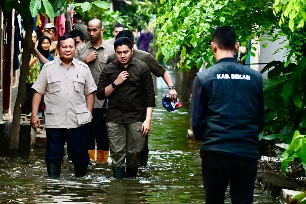 Prabowo tinjau banjir di Bekasi