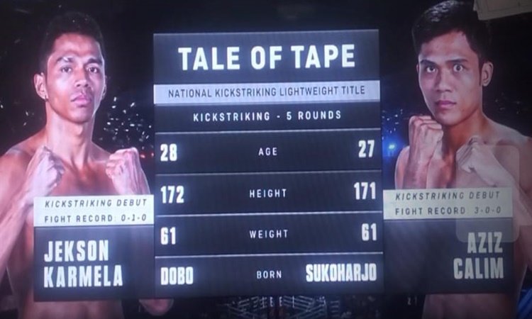 Tale of The Tape Kkajhe vs Aziz Calim. Cek hasil akhir Byon Combat 5 di Tajuk Nasional.