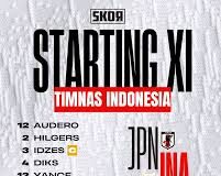 starting XI timnas Indonesia lawan Jepang