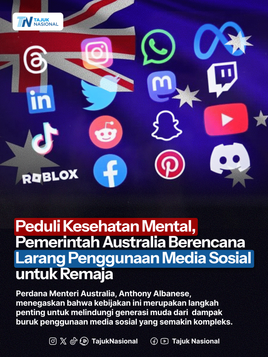 Larangan Media Sosial Remaja di Australia: Langkah Baru Demi Kesehatan Mental