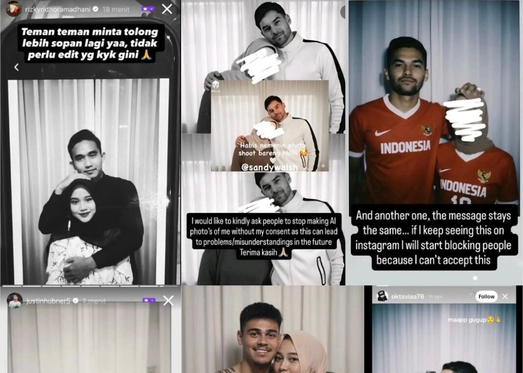 Pemain Timnas keluhkan foto yang diedit berlebihan oleh fans dengan trend polaroid AI.