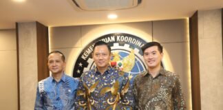 Menko AHY bersama Menteri Iftitah dan Wong Shi Ming dalam pertemuan diplomasi persahabatan Indonesia Singapura