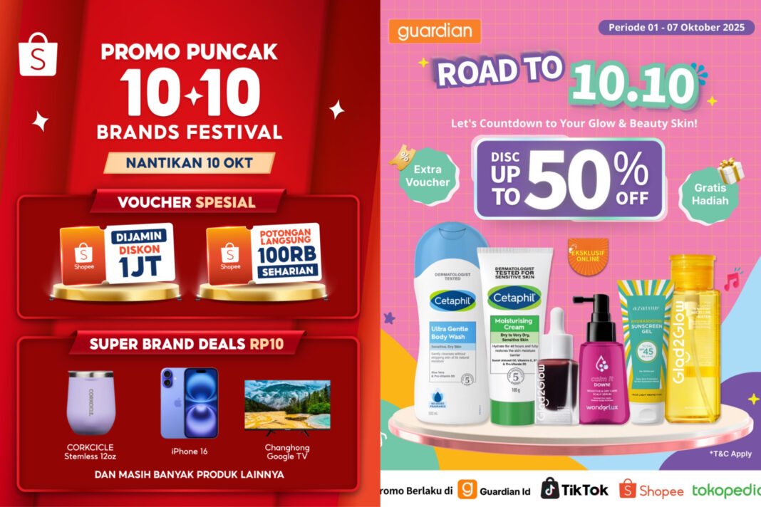 Promo spesial 10.10 dari mulai Shopee hingga Guardian. Promo spesial 10.10 dari mulai Shopee hingga Guardian.