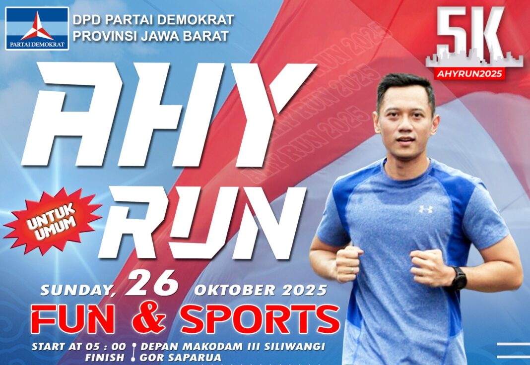 AHY RUN 2025 Siap Digelar di Bandung, Berhadiah Umrah dan Ribuan Medali untuk Peserta