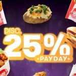 Promo Payday, Wendy’s Hadirkan Diskon Spesial 25% Berlaku untuk Semua Pembayaran! Dalam rangka momen payday, Wendy’s menghadirkan promo spesial berupa diskon 25% untuk seluruh pelanggan setianya.
