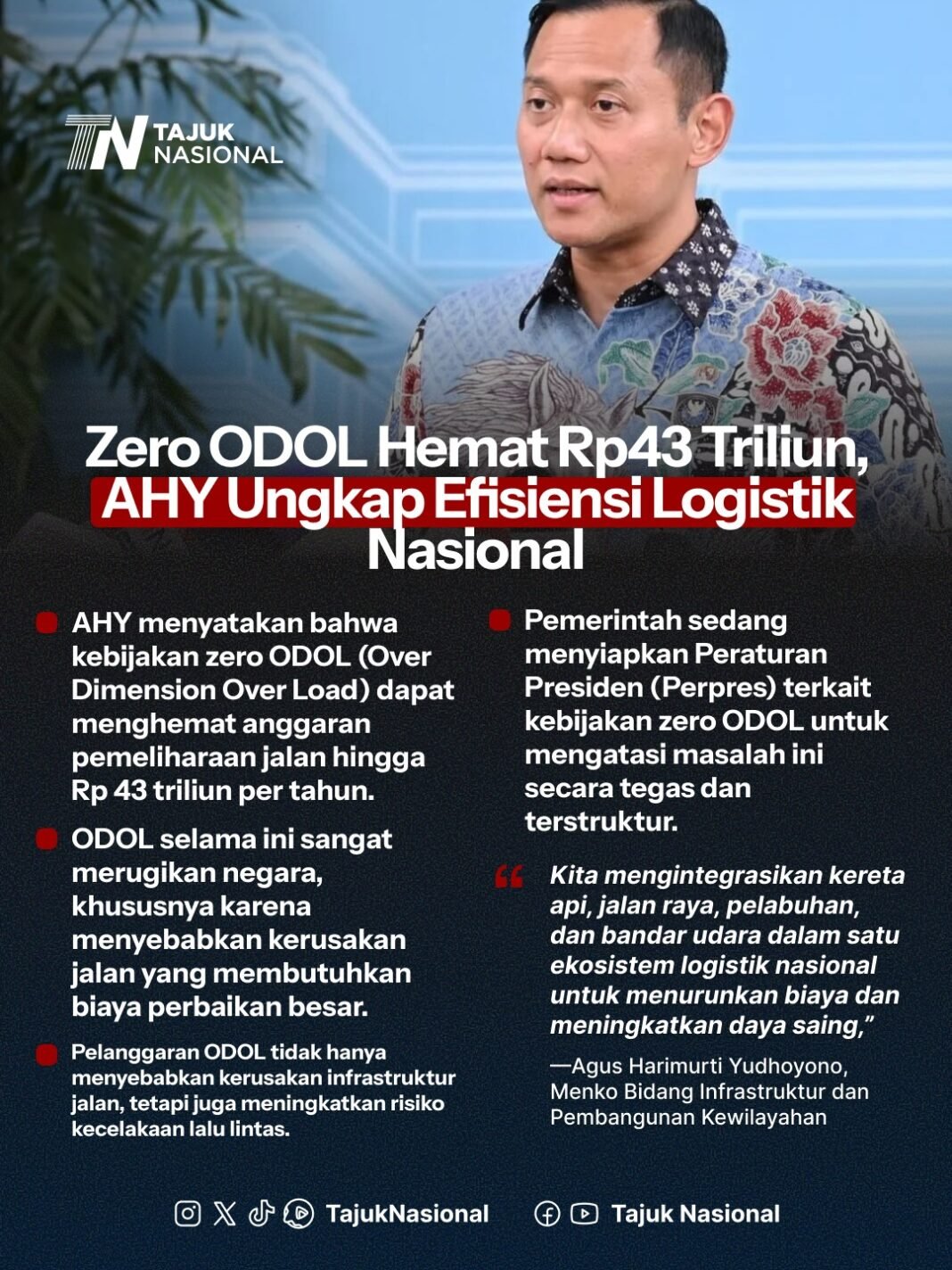 Kebijakan Zero ODOL: Efisiensi Logistik Nasional Hemat Rp 43 Triliun