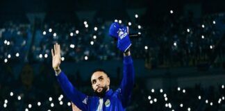 Layvin Kurzawa menyapa Bobotoh saat diperkenalkan secara resmi sebagai Pemain Persib Bandung terbaru, Minggu (25/1/2026). OFFICIAL INSTAGRAM LAYVIN KURZAWA @KURZAWA/REPRO