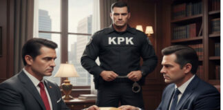 Gambar hasil olahan Akal Imitasi (AI) Gemini Google dengan prompt dari Tajuk Nasional menampilkan dua orang yang sedang bertransaksi gelap sedang dipantau petugas pemberantasan korupsi atau KPK, Minggu (11/01/2026). Terbaru, KPK memberikan update terkini perkembangan kasus dugaan korupsi kuota haji di Kementerian Agama Republik Indonesia yang melibatkan sang eks menteri, Yaqut Choli Qoumas dan staf ahlinya. Nama Presiden Joko Widodo dan Pangeran Arab Saudi disinggung.