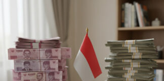 Foto hasil olahan Akal Imitasi (AI) Gemini Google dengan prompt Tajuk Nasional menampilkan uang di rupiah dan uang asing, Kamis (15/1/2026). Inilah update terbaru jumlah hutang Indonesia 2026 yang dibeberkan Bank Indonesia