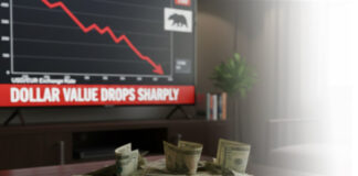Ilustrasi uang rupiah yang melemah atas dolar Amerika Serikat