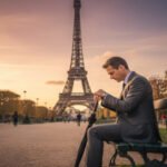 Foto hasil olahan Akal Imitasi (AI) dengan prompt dari Tajuk Nasional memperlihatkan seorang pria terduduk lesu di taman sekitar Menara Eifel, Paris Prancis, Rabu (14/1/2026). Kondisi Prancis saat ini dikhawatirkan membuat negara Napoleon Bonaparte mengalami keruntuhan ekonomi!