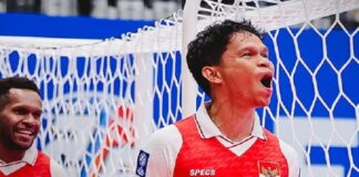 Pemain Timnas Futsal Indonesia berselebrasi usai membobol gawang Timnas Jepang di duel Semifinal Piala Asia Futsal 2026, Kamis (5/2/2026). Kemenangan Samuel Eko Dkk di Indonesia Arena pada Kamis malam itu membuat Timnas Indonesia Lolos ke Babak Grand Final AFC Futsal Asian Cup 2026 nanti. OFFICIAL INSTAGRAM TIMNAS FUTSAL INDONESIA @TIMNASFUTSAL / REPRO