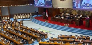 Ilustrasi ruang rapat paripurna DPR RI
