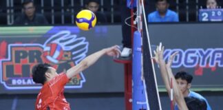 Surabaya Samator menang telak 3-0 atas Jakarta Garuda Jaya pada leg pertama perebutan peringkat ketiga Proliga 2026 di GOR Amongrogo Yogyakarta.