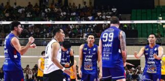 Pemain Jakarta LavAni Livin’ Transmedia merayakan kemenangan atas Jakarta Bhayangkara Presisi pada laga pamungkas Final Four Proliga 2026 di GOR Jatidiri, Semarang.