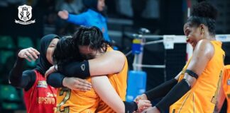 Duel sengit Jakarta Popsivo Polwan vs Jakarta Pertamina Enduro pada Final Four Proliga 2026 di GOR Jatidiri Semarang.