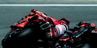 MENIKUNG TAJAM - Marc Marquez bermanuver menikung tajam dengan motor Ducati Desmosedici GP-26 andalanya di race MotoGP 2026 beberapa waktu lalu. Alami kecelakaan horor di MotoGP Prancis 2026 Minggu (10/5/2026) membuat Marc Marquez gagal menambah poin di tabel klasemen MotoGP 2026 terbaru. OFFICIAL INSTAGRAM MARC MARQUEZ / REPRO