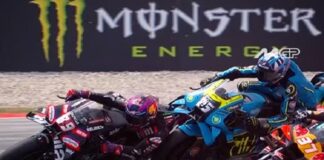 BERJIBAKU di SIRKUIT - Pembalap tampak berjibaku di lintasan sirkuit de Barcelona-Catalunya, Spanyol dalam race utama MotoGP Catalunya 2026 hari ini, Minggu (17/5/2026). Dua insiden mengerikan terjadi di balapan seri ke-6 pada kalender MotoGP 2026 ini, dan mengakibatkan Red Flag MotoGP dua kali dikbarkan Race DIrection. OFFICIAL INSTAGRAM MOTOGP/REPRO