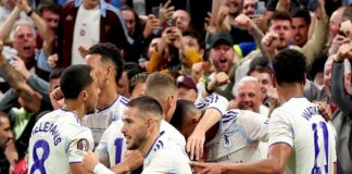 10 Klub Terbaik di Eropa usai Aston Villa Juara UEFA Europa League 2026: Unai Emery Bawa The Villans Lewati Peringkat Sang Juara Liga Spanyol LaLiga, Barcelona FC SEEBRASI GOL - Pemain Aston Villa berselebrasi usai membobol gawang lawan di Final Liga Eropa UEFA Europa League 2026, Kamis (21/5/2026). Aston Villa yang berhasil menang atas SC Freiburg di laga final itu dengan Skor 3-0 akhirnya turut berhasil masuk dalam daftar top 5 tim terbaik di Eropa, mengalahkan Sang Juara Liga Spanyol LaLiga Primera musim ini, yakni FC Barcelona. OFFICAL INSTAGRAM ASTON VILLA / REPRO