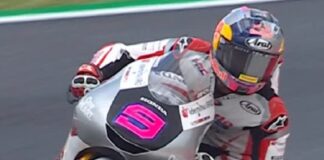 PEMBALAP INDONESIA - Aksi Pembalap Indonesia, Veda Ega Pratama di Race Moto3 pada seri MotoGP 2026 beberapa waktu lalu. Minggu (31/5/2026) hari ini, Pembalap muda berbakat Tanah Air tersebut akan kembali beraksi di Race Moto3 seri MotoGP Italia 2026 di Sirkuit Mugello Italia. OFFICIAL INSTAGRAM HONDA TEAM ASIA/REPRO