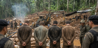 Petugas Gakkum Kementerian Kehutanan menetapkan empat WNA China sebagai tersangka tambang emas ilegal di kawasan hutan produksi terbatas Nabire, Papua Tengah.