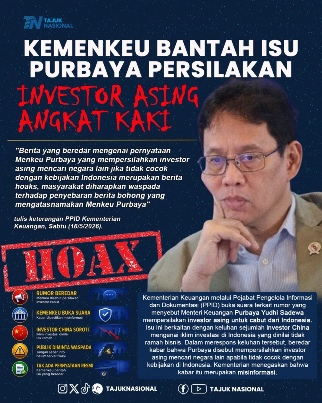 Kemenkeu Bantah Isu Investor Asing Angkat Kaki dari Indonesia