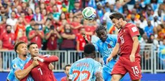 Ronaldo Gagal Bawa Portugal Menang, Selecao Ditahan RD Kongo 1-1 di Piala Dunia 2026 Cristiano Ronaldo bereaksi setelah gagal memanfaatkan peluang saat Portugal ditahan imbang RD Kongo 1-1 pada laga Grup K Piala Dunia 2026 di Houston Stadium.