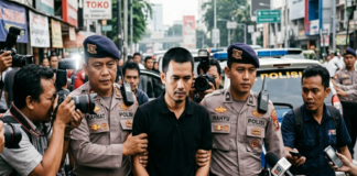 ILUSTRASI DICOCOK POLISI - Taufik Hidayat menjadi berita viral baru-baru ini, setelah Pria asal Jawa Barat itu kedapatan menyekap dan menyiksa pacarnya selama 3 tahun! Sempat melarikan diri, Taufik Hidayat kini ditangkap polisi! Berikut selengkapnya, Rabu (24/6/2025). GEMINI AI / TAJUK NASIONAL