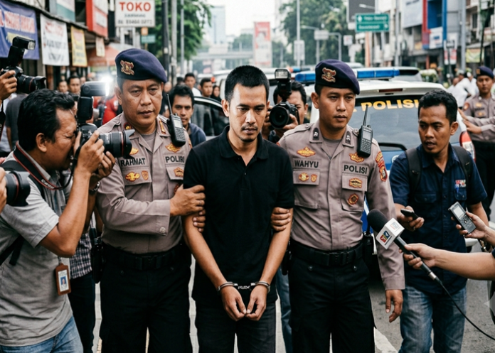 ILUSTRASI DICOCOK POLISI - Taufik Hidayat menjadi berita viral baru-baru ini, setelah Pria asal Jawa Barat itu kedapatan menyekap dan menyiksa pacarnya selama 3 tahun! Sempat melarikan diri, Taufik Hidayat kini ditangkap polisi! Berikut selengkapnya, Rabu (24/6/2025). GEMINI AI / TAJUK NASIONAL