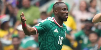 Julian Quinones merayakan gol pertamanya untuk Meksiko saat menghadapi Afrika Selatan pada laga pembuka Piala Dunia 2026 di Estadio Azteca, Mexico City.