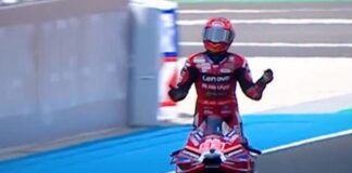 MELESAT DI LINTASAN - Pembalap Ducati Marc Marquez memacu motor Ducati Desmosedici GP-26 andalannya dalam race MotoGP 2026 belum lama ini. Dalam balapan MotoGP Hungaria 2025 pada Minggu (7/6/2026) tadi malam, Marc Marquez kembali jadi juara di Balaton Park. OFficial instagram Marc Marquez/Repro