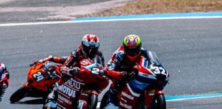 PACU MOTOR - Pembalap Indonesia untuk tim Honda dream, Kiandra Ramadhipa memacu motor andalannya dalam Race 2 Moto3 Junior GP FIM World Championship 2026 belum lama ini. Dalam balapan seri Estoril 2026 pada Minggu (14/6/2026), Kiandra Ramadhipa berhasil jadi juara. OFFICIAL INSTAGRAM KIANDRA RAMADHIPA/REPRO