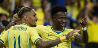 Pemain Brasil menjalani persiapan jelang menghadapi Maroko pada laga perdana Grup C Piala Dunia 2026 di MetLife Stadium, New Jersey.