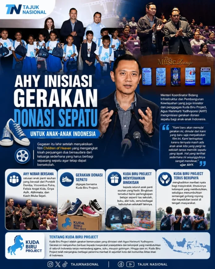 AHY Inisiasi Gerakan Donasi Sepatu untuk Anak Indonesia, Terinspirasi Film Children of Heaven