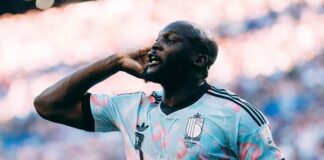 SELEBRASI GOL - Striker Timnas Belgia, Romelu Lukaku berselebrasi usai mencetak gol ke gawang Amerika Serikat di pertandingan Piala Dunia FIFA Babak 16 Besar, Selasa (7/7/2026) tadi pagi WIB. Kekalahan Timnas AS ini membuat tak ada lagi tim tuan rumah di babak Quarter Final FIFA World Cup 2026 kali ini. OFFICIAL INSTAGRAM NATIONAL TEAM OF BELGIUM/REPRO