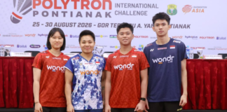 Sejumlah wakil Indonesia bersiap tampil pada Polytron Pontianak International Challenge 2026 di GOR Terpadu Ahmad Yani Pontianak.