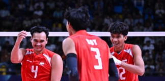 Hasil Uji Coba Timnas Voli Indonesia vs Kamboja: Merah Putih Menang 3-0 Timnas Voli Putra Indonesia merayakan kemenangan 3-0 atas Kamboja pada laga uji coba kedua di National Olympic Stadium, Phnom Penh.