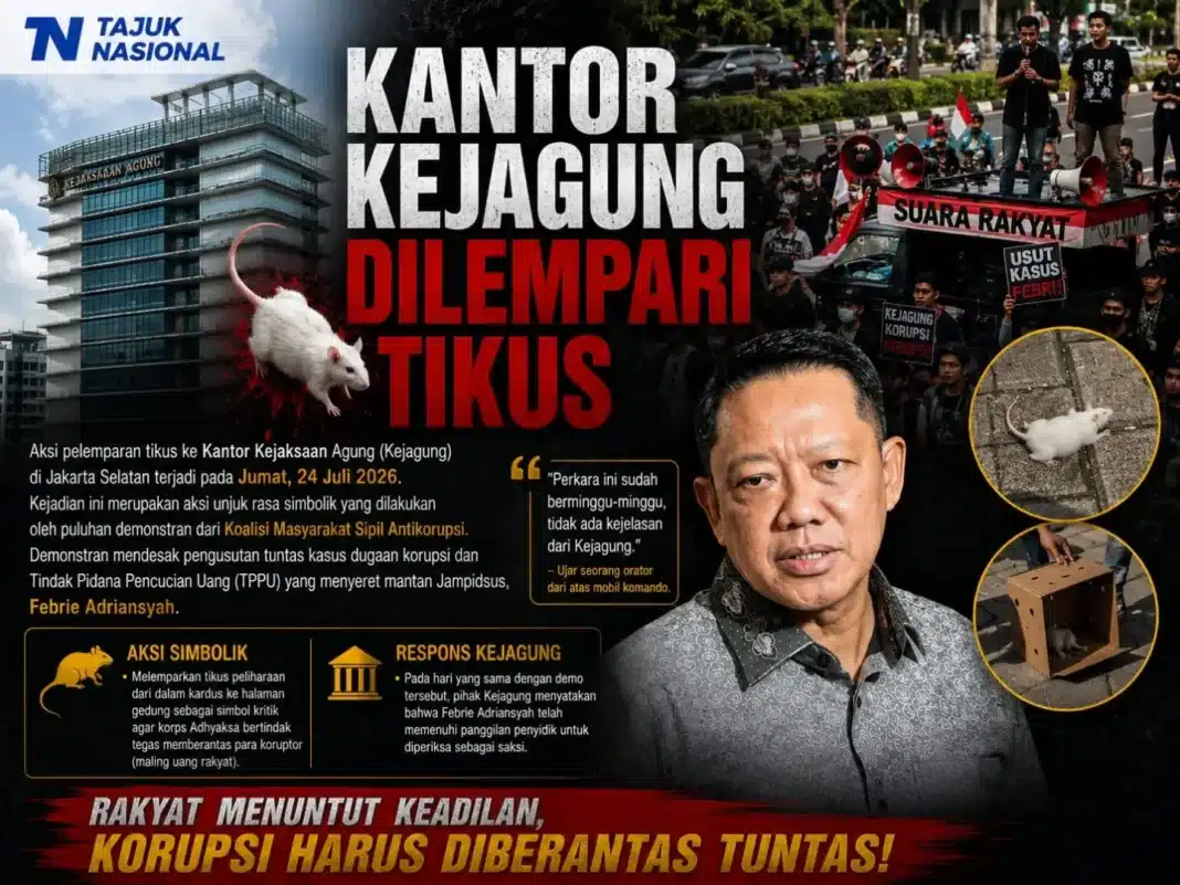 Kantor Kejagung Dilempari Tikus, Massa Desak Pengusutan Tuntas Dugaan Korupsi dan TPPU