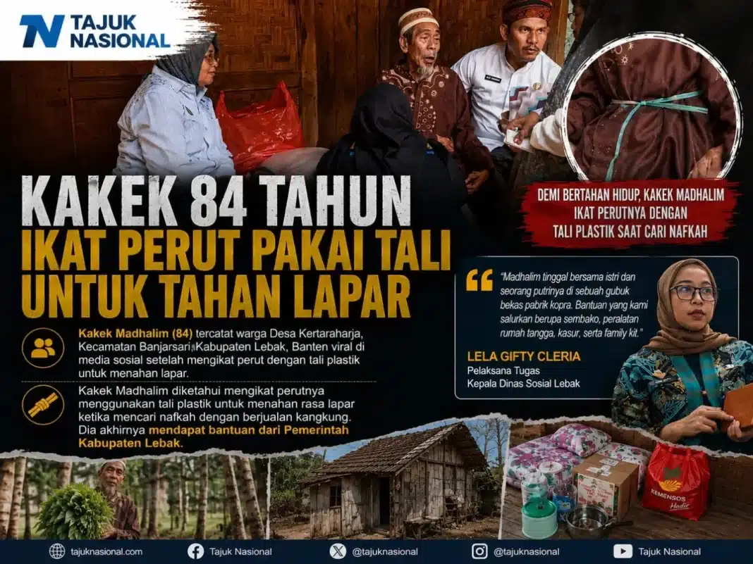 Kakek Madhalim Ikat Perut Pakai Tali Demi Bertahan Hidup, Akhirnya Dapat Bantuan Pemkab Lebak