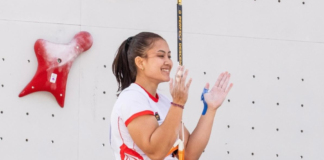 Desak Made Rita Kusuma Dewi meraih medali emas nomor speed putri cabang panjat tebing Asian Games 2026 di Nagoya, Jepang, Rabu (30/9/2026).