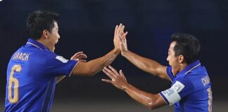 Timnas Thailand memastikan tiket final FIFA ASEAN Cup 2026 setelah mengalahkan Vietnam 2-0 di Stadion Si Jalak Harupat, Bandung, Selasa (29/9/2026).