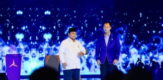 PIDATO HUT DEMOKRAT - Ketua Umum Partai Demokrat menyampaikan pidato di peringatan ulang tahun seperempat abad Partai Demokrat, Rabu (9/9/2026). Dalam acara yang digelar di Indonesia Arena, Jakarta Rabu tadi malam tersebut, AHY membeberkan 3 poin arah perjuangan dari partai berlambang Bintang Mercy itu. M RIZKY ADLY/PARTAI DEMOKRAT