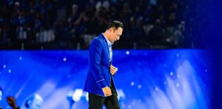 PESAN AHY - Ketua Umum Partai Demokrat, Agus Harimurti Yudhoyono menyampaikan pesan mengharu biru di momen HUT ke-25 Partai Demokrat, Rabu (9/9/2026). Dari atas podium, AHY mengajak terus peduli dan membantu warga terdampak bencana di Indonesia. M RIZKY ADLY/PARTAI DEMOKRAT