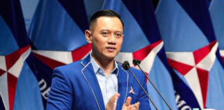 Ketua Umum Partai Demokrat Agus Harimurti Yudhoyono (AHY) saat menyampaikan pidato politik dalam peringatan HUT ke-25 Partai Demokrat.