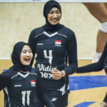 Timnas voli putri Indonesia merayakan kemenangan atas Nepal 3-0 pada Pool A Asian Games 2026 di Park Arena Komaki, Jepang, Kamis (17/9/2026).
