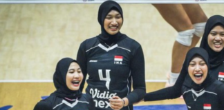 Timnas voli putri Indonesia merayakan kemenangan atas Nepal 3-0 pada Pool A Asian Games 2026 di Park Arena Komaki, Jepang, Kamis (17/9/2026).